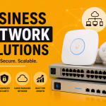 Business network solutions for small businesses using enterprise WiFi and secure networking infrastructure